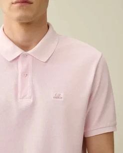 C.P. Company 24/1 Piquet Resist Dyed Polo Shirt Heavenly Pink Cheap