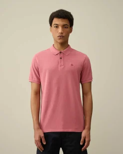C.P. Company 24/1 Piquet Resist Dyed Polo Shirt Red Bud Clearance