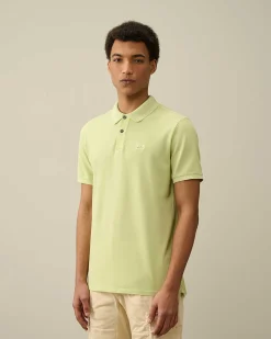 C.P. Company 24/1 Piquet Resist Dyed Polo Shirt White Pear New
