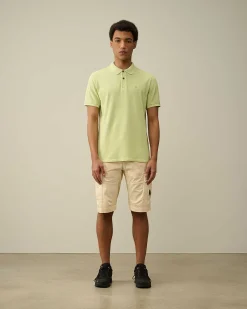 C.P. Company 24/1 Piquet Resist Dyed Polo Shirt White Pear New