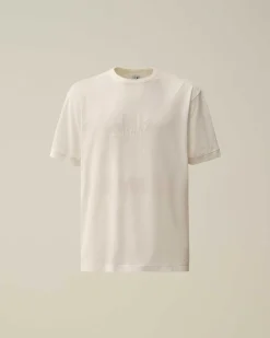 C.P. Company Piquet Waffle Logo T-Shirt Gauze White Store