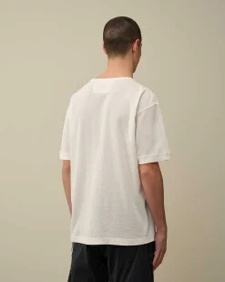 C.P. Company Piquet Waffle Logo T-Shirt Gauze White Store