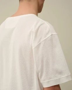 C.P. Company Piquet Waffle Logo T-Shirt Gauze White Store