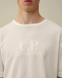 C.P. Company Piquet Waffle Logo T-Shirt Gauze White Store