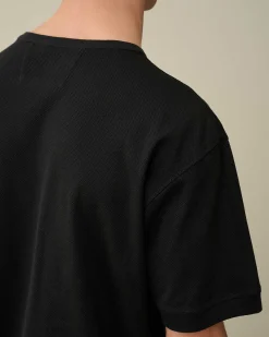 C.P. Company Piquet Waffle Logo T-Shirt Black Store