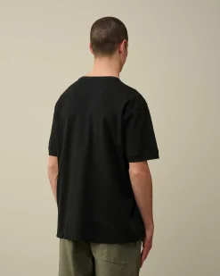 C.P. Company Piquet Waffle Logo T-Shirt Black Store