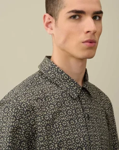 C.P. Company Popeline Baja Print Shirt Black Cheap