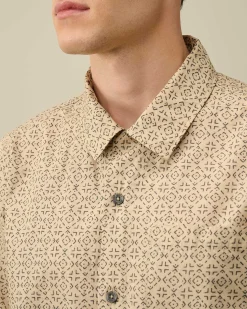 C.P. Company Popeline Baja Print Shirt Pistachio Shell-Beige Online