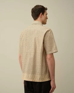 C.P. Company Popeline Baja Print Shirt Pistachio Shell-Beige Online