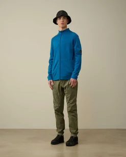 C.P. Company Sea Island Zipped Knit Lyons Blu-Blue Discount
