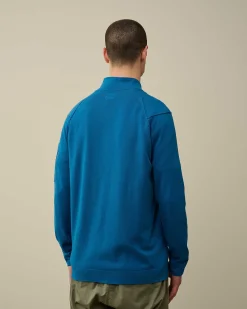 C.P. Company Sea Island Zipped Knit Lyons Blu-Blue Discount
