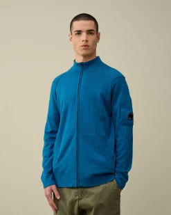 C.P. Company Sea Island Zipped Knit Lyons Blu-Blue Discount