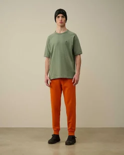 C.P. Company 30/1 Sponge Fleece Short Sleeved Sweatshirt Agave Green Flash Sale