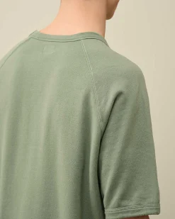 C.P. Company 30/1 Sponge Fleece Short Sleeved Sweatshirt Agave Green Flash Sale