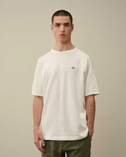 C.P. Company 30/1 Sponge Fleece Short Sleeved Sweatshirt Gauze White Sale