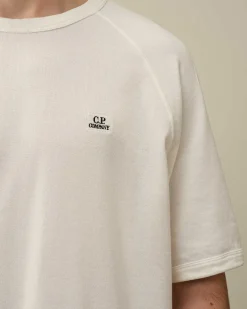 C.P. Company 30/1 Sponge Fleece Short Sleeved Sweatshirt Gauze White Sale