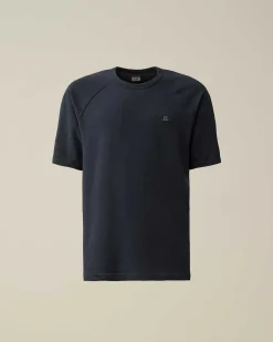 C.P. Company 30/1 Sponge Fleece Short Sleeved Sweatshirt Total Eclipse-Blue Fashion