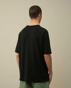 C.P. Company 30/1 Sponge Fleece Short Sleeved Sweatshirt Black Flash Sale