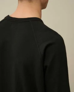 C.P. Company 30/1 Sponge Fleece Short Sleeved Sweatshirt Black Flash Sale