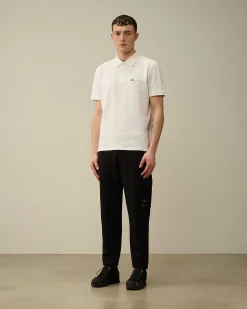 C.P. Company Stretch Piquet Regular Polo Shirt Gauze White New