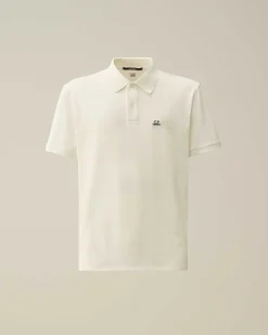C.P. Company Stretch Piquet Regular Polo Shirt Gauze White New