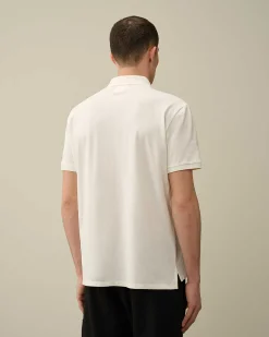 C.P. Company Stretch Piquet Regular Polo Shirt Gauze White New
