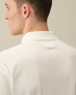 C.P. Company Stretch Piquet Regular Polo Shirt Gauze White New