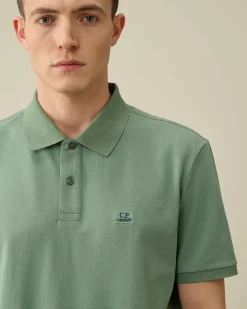 C.P. Company Stretch Piquet Regular Polo Shirt Green Bay Best Sale