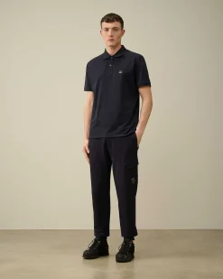 C.P. Company Stretch Piquet Regular Polo Shirt Total Eclipse-Blue Store