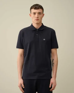 C.P. Company Stretch Piquet Regular Polo Shirt Total Eclipse-Blue Store