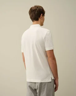 C.P. Company Stretch Piquet Slim Polo Shirt Gauze White New