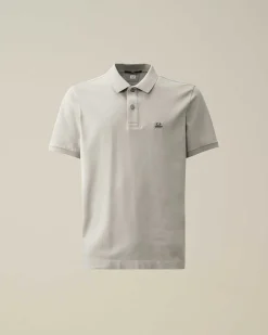 C.P. Company Stretch Piquet Slim Polo Shirt Drizzle Grey Sale