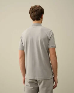 C.P. Company Stretch Piquet Slim Polo Shirt Drizzle Grey Sale