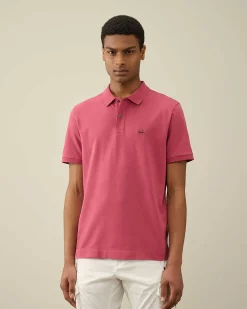 C.P. Company Stretch Piquet Slim Polo Shirt Red Bud Best Sale