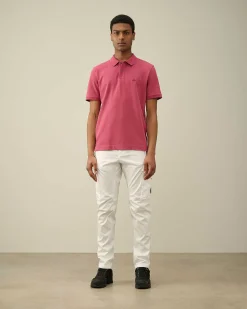 C.P. Company Stretch Piquet Slim Polo Shirt Red Bud Best Sale