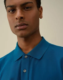 C.P. Company Stretch Piquet Slim Polo Shirt Ink Blue Fashion