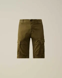 C.P. Company Stretch Sateen Cargo Shorts Ivy Green Outlet