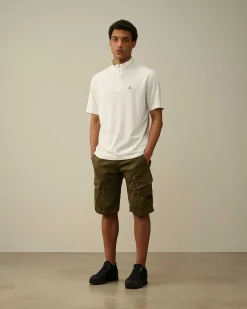 C.P. Company Stretch Sateen Cargo Shorts Ivy Green Outlet