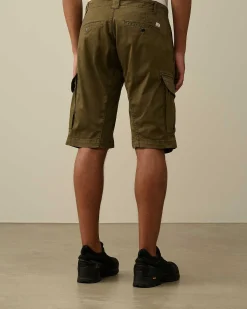 C.P. Company Stretch Sateen Cargo Shorts Ivy Green Outlet