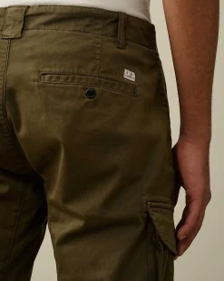 C.P. Company Stretch Sateen Cargo Shorts Ivy Green Outlet
