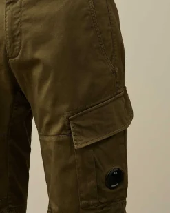 C.P. Company Stretch Sateen Cargo Shorts Ivy Green Outlet