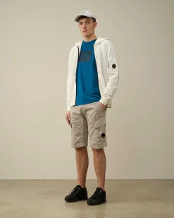 C.P. Company Stretch Sateen Cargo Shorts Drizzle Grey Best