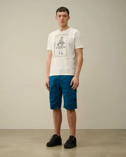 C.P. Company Stretch Sateen Cargo Shorts Ink Blue Sale