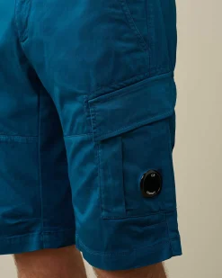 C.P. Company Stretch Sateen Cargo Shorts Ink Blue Sale