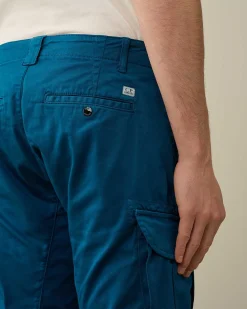 C.P. Company Stretch Sateen Cargo Shorts Ink Blue Sale