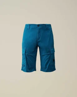 C.P. Company Stretch Sateen Cargo Shorts Ink Blue Sale
