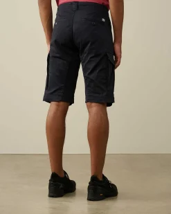 C.P. Company Stretch Sateen Cargo Shorts Total Eclipse-Blue Online