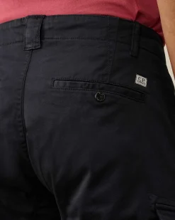 C.P. Company Stretch Sateen Cargo Shorts Total Eclipse-Blue Online