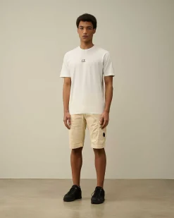 C.P. Company Stretch Sateen Cargo Shorts Pistachio Shell-Beige Outlet
