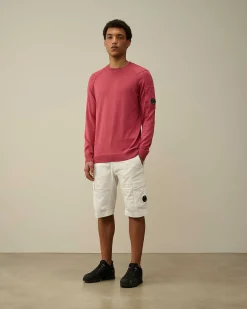 C.P. Company Stretch Sateen Cargo Shorts Gauze White Store